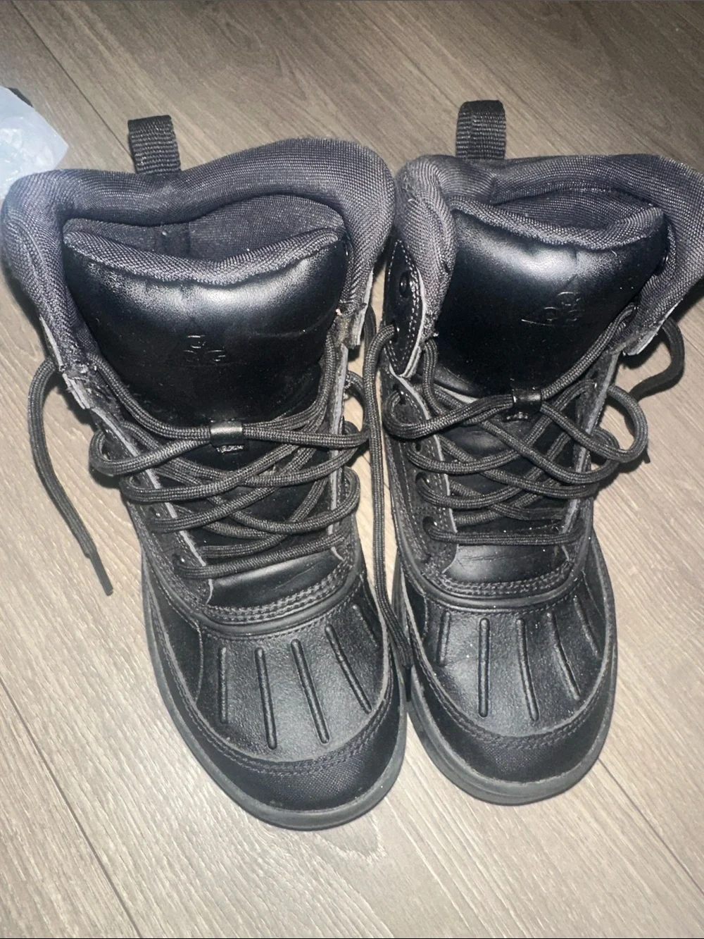 Nike Kids Black Lace-Up Winter Boots